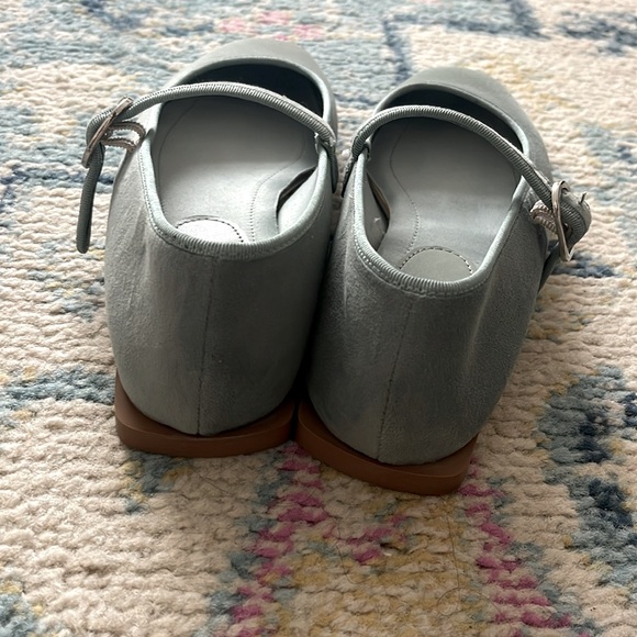Zara velvet-suede sage Mary Jane ballet flats-New without tags - Picture 5 of 5